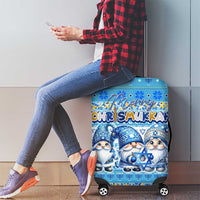 Merry Chrismukkah Luggage Cover Jewish Christmas Gnomes and Menorahs - Wonder Print Shop