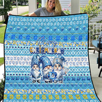 Merry Chrismukkah Quilt Jewish Christmas Gnomes and Menorahs - Wonder Print Shop