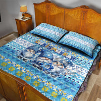 Merry Chrismukkah Quilt Bed Set Jewish Christmas Gnomes and Menorahs - Wonder Print Shop