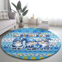 Merry Chrismukkah Round Carpet Jewish Christmas Gnomes and Menorahs - Wonder Print Shop