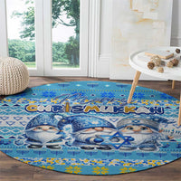 Merry Chrismukkah Round Carpet Jewish Christmas Gnomes and Menorahs - Wonder Print Shop