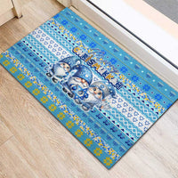Merry Chrismukkah Rubber Doormat Jewish Christmas Gnomes and Menorahs - Wonder Print Shop