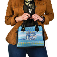 Merry Chrismukkah Shoulder Handbag Jewish Christmas Gnomes and Menorahs - Wonder Print Shop