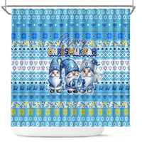 Merry Chrismukkah Shower Curtain Jewish Christmas Gnomes and Menorahs - Wonder Print Shop