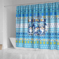 Merry Chrismukkah Shower Curtain Jewish Christmas Gnomes and Menorahs - Wonder Print Shop
