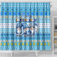 Merry Chrismukkah Shower Curtain Jewish Christmas Gnomes and Menorahs - Wonder Print Shop