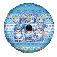 Merry Chrismukkah Spare Tire Cover Jewish Christmas Gnomes and Menorahs - Wonder Print Shop