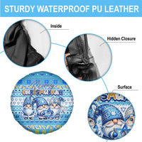 Merry Chrismukkah Spare Tire Cover Jewish Christmas Gnomes and Menorahs - Wonder Print Shop