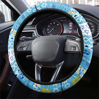 Merry Chrismukkah Steering Wheel Cover Jewish Christmas Gnomes and Menorahs - Wonder Print Shop