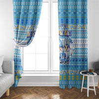 Merry Chrismukkah Window Curtain Jewish Christmas Gnomes and Menorahs - Wonder Print Shop