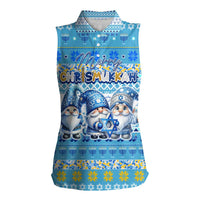 Merry Chrismukkah Women Sleeveless Polo Shirt Jewish Christmas Gnomes and Menorahs - Wonder Print Shop