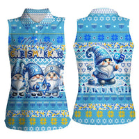 Merry Chrismukkah Women Sleeveless Polo Shirt Jewish Christmas Gnomes and Menorahs - Wonder Print Shop