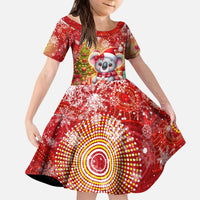 Koality Christmas Kid Short Sleeve Dress Cute Aussie Koala Holiday - Wonder Print Shop