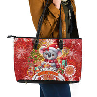 Koality Christmas Leather Tote Bag Cute Aussie Koala Holiday - Wonder Print Shop