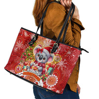 Koality Christmas Leather Tote Bag Cute Aussie Koala Holiday - Wonder Print Shop