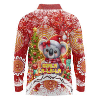 Koality Christmas Long Sleeve Polo Shirt Cute Aussie Koala Holiday - Wonder Print Shop