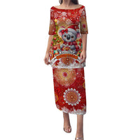 Koality Christmas Puletasi Cute Aussie Koala Holiday - Wonder Print Shop