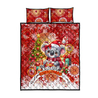 Koality Christmas Quilt Bed Set Cute Aussie Koala Holiday - Wonder Print Shop