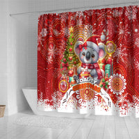 Koality Christmas Shower Curtain Cute Aussie Koala Holiday - Wonder Print Shop