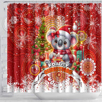 Koality Christmas Shower Curtain Cute Aussie Koala Holiday - Wonder Print Shop