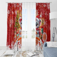 Koality Christmas Window Curtain Cute Aussie Koala Holiday - Wonder Print Shop