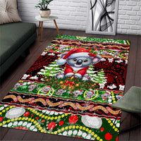 Koala Christmas Area Rug Australia Aboriginal Cute Santa Koalas - Wonder Print Shop
