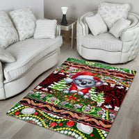 Koala Christmas Area Rug Australia Aboriginal Cute Santa Koalas - Wonder Print Shop