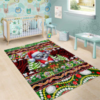 Koala Christmas Area Rug Australia Aboriginal Cute Santa Koalas - Wonder Print Shop