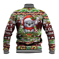 Koala Christmas Baseball Jacket Australia Aboriginal Cute Santa Koalas - Wonder Print Shop