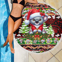 Koala Christmas Beach Blanket Australia Aboriginal Cute Santa Koalas - Wonder Print Shop
