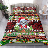 Koala Christmas Bedding Set Australia Aboriginal Cute Santa Koalas - Wonder Print Shop