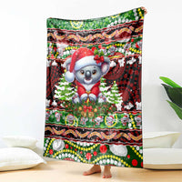 Koala Christmas Blanket Australia Aboriginal Cute Santa Koalas - Wonder Print Shop
