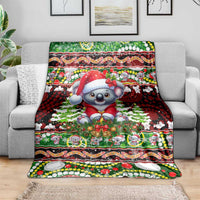 Koala Christmas Blanket Australia Aboriginal Cute Santa Koalas - Wonder Print Shop
