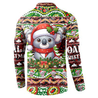 Koala Christmas Button Sweatshirt Australia Aboriginal Cute Santa Koalas - Wonder Print Shop