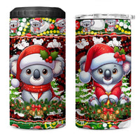 Koala Christmas 4 in 1 Can Cooler Tumbler Australia Aboriginal Cute Santa Koalas - Wonder Print Shop