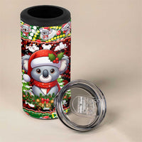 Koala Christmas 4 in 1 Can Cooler Tumbler Australia Aboriginal Cute Santa Koalas - Wonder Print Shop