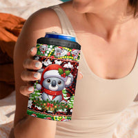 Koala Christmas 4 in 1 Can Cooler Tumbler Australia Aboriginal Cute Santa Koalas - Wonder Print Shop