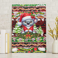 Koala Christmas Canvas Wall Art Australia Aboriginal Cute Santa Koalas - Wonder Print Shop