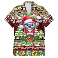 Koala Christmas Family Matching Off The Shoulder Long Sleeve Dress and Hawaiian Shirt Australia Aboriginal Cute Santa Koalas - Wonder Print Shop
