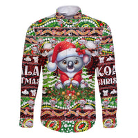 Koala Christmas Family Matching Off Shoulder Short Dress and Hawaiian Shirt Australia Aboriginal Cute Santa Koalas - Wonder Print Shop