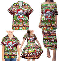 Koala Christmas Family Matching Puletasi and Hawaiian Shirt Australia Aboriginal Cute Santa Koalas - Wonder Print Shop
