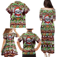 Koala Christmas Family Matching Puletasi and Hawaiian Shirt Australia Aboriginal Cute Santa Koalas - Wonder Print Shop