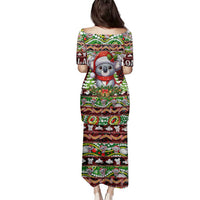 Koala Christmas Family Matching Puletasi and Hawaiian Shirt Australia Aboriginal Cute Santa Koalas - Wonder Print Shop