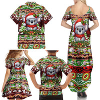Koala Christmas Family Matching Summer Maxi Dress and Hawaiian Shirt Australia Aboriginal Cute Santa Koalas - Wonder Print Shop