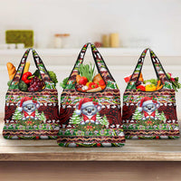 Koala Christmas Grocery Bag Australia Aboriginal Cute Santa Koalas - Wonder Print Shop