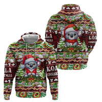 Koala Christmas Hoodie Australia Aboriginal Cute Santa Koalas - Wonder Print Shop