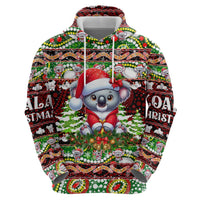 Koala Christmas Hoodie Australia Aboriginal Cute Santa Koalas - Wonder Print Shop