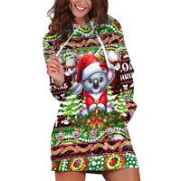 Koala Christmas Hoodie Dress Australia Aboriginal Cute Santa Koalas - Wonder Print Shop