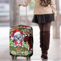 Koala Christmas Luggage Cover Australia Aboriginal Cute Santa Koalas - Wonder Print Shop