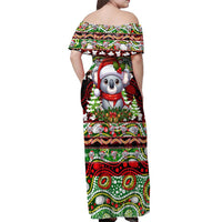 Koala Christmas Off Shoulder Maxi Dress Australia Aboriginal Cute Santa Koalas - Wonder Print Shop